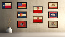 Load image into Gallery viewer, Poland Country Flag Vintage Canvas Print with Brown Picture Frame Home Decor Gifts Wall Art Decoration Artwork