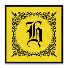 Load image into Gallery viewer, Alphabet H Yellow Canvas Print Black Frame Kids Bedroom Wall Décor Home Art
