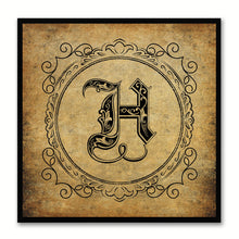 Load image into Gallery viewer, Alphabet H Brown Canvas Print Black Frame Kids Bedroom Wall Décor Home Art