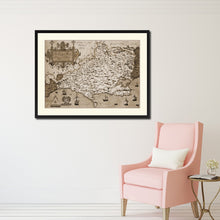 Load image into Gallery viewer, Atlas Of England & Wales Vintage Sepia Map Canvas Print, Picture Frame Gifts Home Decor Wall Art Decoration
