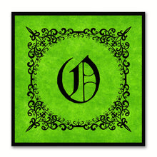 Load image into Gallery viewer, Alphabet O Green Canvas Print Black Frame Kids Bedroom Wall Décor Home Art