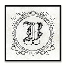 Load image into Gallery viewer, Alphabet B White Canvas Print Black Frame Kids Bedroom Wall Décor Home Art