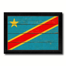 Load image into Gallery viewer, Congo Democratic Republic Country Flag Vintage Canvas Print with Black Picture Frame Home Decor Gifts Wall Art Decoration Artwork
