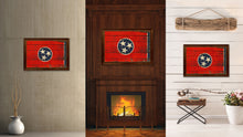Load image into Gallery viewer, Tennessee State Vintage Flag Canvas Print with Brown Picture Frame Home Decor Man Cave Wall Art Collectible Decoration Artwork Gifts