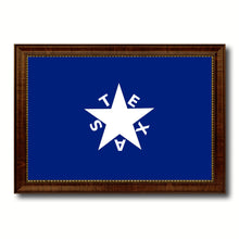 Load image into Gallery viewer, Texas History Lorenzo De Zavala Military Flag Canvas Print with Brown Picture Frame Home Decor Wall Art Gift Ideas
