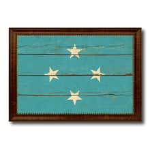 Load image into Gallery viewer, Micronesia Country Flag Vintage Canvas Print with Brown Picture Frame Home Decor Gifts Wall Art Decoration Artwork