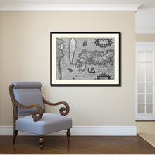Load image into Gallery viewer, Japan Vintage B&W Map Canvas Print, Picture Frame Home Decor Wall Art Gift Ideas