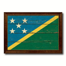 Load image into Gallery viewer, Solomon Island Country Flag Vintage Canvas Print with Brown Picture Frame Home Decor Gifts Wall Art Decoration Artwork