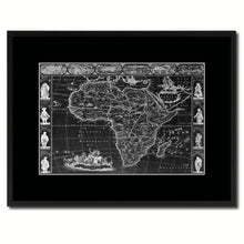 Load image into Gallery viewer, Africa Vintage Monochrome Map Canvas Print, Gifts Picture Frames Home Decor Wall Art