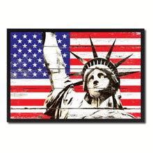 Load image into Gallery viewer, Statue of Liberty American USA Flag Vintage Canvas Print with Picture Frame Home Decor Man Cave Wall Art Collectible Decoration Artwork Gifts