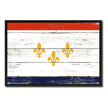 Load image into Gallery viewer, New Orleans City Louisiana State Flag Vintage Canvas Print with Black Picture Frame Home Decor Wall Art Collectible Decoration Artwork Gifts