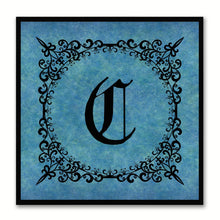 Load image into Gallery viewer, Alphabet C Blue Canvas Print Black Frame Kids Bedroom Wall Décor Home Art