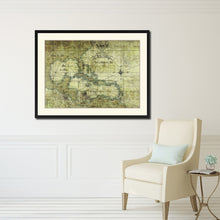 Load image into Gallery viewer, Caribbean Vintage Antique Map Wall Art Home Decor Gift Ideas Canvas Print Custom Picture Frame