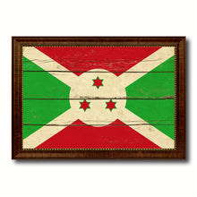 Load image into Gallery viewer, Burundi Country Flag Vintage Canvas Print with Brown Picture Frame Home Decor Gifts Wall Art Decoration Artwork