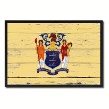 Load image into Gallery viewer, New Jersey State Flag Vintage Canvas Print with Black Picture Frame Home DecorWall Art Collectible Decoration Artwork Gifts