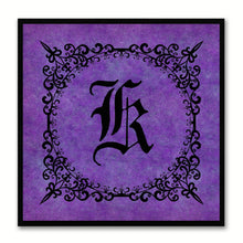 Load image into Gallery viewer, Alphabet K Purple Canvas Print Black Frame Kids Bedroom Wall Décor Home Art
