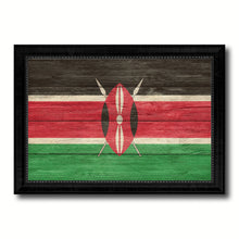 Load image into Gallery viewer, Kenya Country Flag Texture Canvas Print with Black Picture Frame Home Decor Wall Art Decoration Collection Gift Ideas