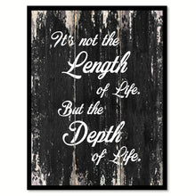 Load image into Gallery viewer, It's not the length of life but the depth of life - Ralph Waldo Emerson Saying Gifts Home Decor Wall Art Canvas Print with Custom Picture Frame, Black