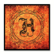 Load image into Gallery viewer, Alphabet H Orange Canvas Print Black Frame Kids Bedroom Wall Décor Home Art