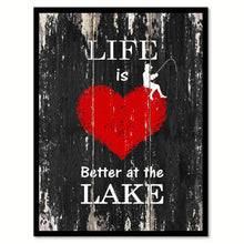 Load image into Gallery viewer, Life is better at the lake Motivational Quote Saying Canvas Print with Picture Frame Home Decor Wall Art