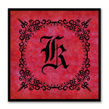 Load image into Gallery viewer, Alphabet K Red Canvas Print Black Frame Kids Bedroom Wall Décor Home Art