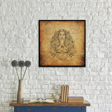 Load image into Gallery viewer, Zodiac Virgo Horoscope Canvas Print, Black Picture Frame Gifts Home Decor Wall Art Decoration