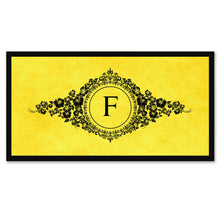 Load image into Gallery viewer, Alphabet Letter F Yellow Canvas Print, Black Custom Frame