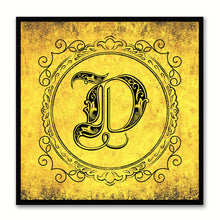 Load image into Gallery viewer, Alphabet D Yellow Canvas Print Black Frame Kids Bedroom Wall Décor Home Art