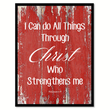 Load image into Gallery viewer, I can do all things through Christ - Philippians 4:14 Bible Verse Gift Ideas Home Decor Wall Art Framed Canvas Print, Red
