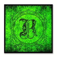 Load image into Gallery viewer, Alphabet R Green Canvas Print Black Frame Kids Bedroom Wall Décor Home Art