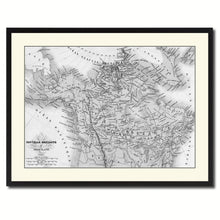 Load image into Gallery viewer, Canada Alaska Vintage B&W Map Canvas Print, Picture Frame Home Decor Wall Art Gift Ideas