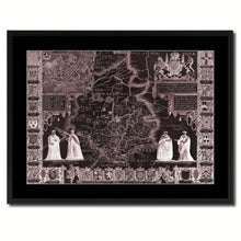 Load image into Gallery viewer, Cambridgeshire Vintage Vivid Sepia Map Canvas Print, Picture Frames Home Decor Wall Art Decoration Gifts