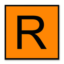 Load image into Gallery viewer, Alphabet R Orange Canvas Print Black Frame Kids Bedroom Wall Décor Home Art