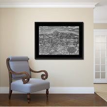 Load image into Gallery viewer, Germany Bavaria Vintage Monochrome Map Canvas Print, Gifts Picture Frames Home Decor Wall Art