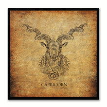 Load image into Gallery viewer, Zodiac Capricorn Horoscope Brown Canvas Print, Black Custom Frame