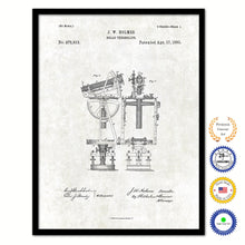 Load image into Gallery viewer, 1883 Solar Theodolite Old Patent Art Print on Canvas Custom Framed Vintage Home Decor Wall Decoration Great for Gifts