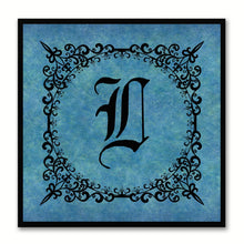 Load image into Gallery viewer, Alphabet L Blue Canvas Print Black Frame Kids Bedroom Wall Décor Home Art