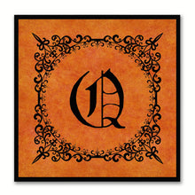 Load image into Gallery viewer, Alphabet Q Orange Canvas Print Black Frame Kids Bedroom Wall Décor Home Art