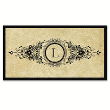 Load image into Gallery viewer, Alphabet Letter L Brown Canvas Print, Black Custom Frame