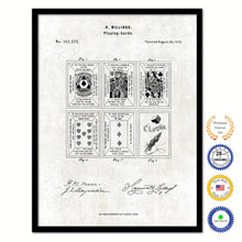 Load image into Gallery viewer, 1873 Playing Cards Old Patent Art Print on Canvas Custom Framed Vintage Home Decor Wall Decoration Great for Gifts