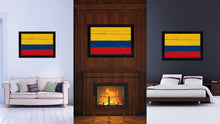 Load image into Gallery viewer, Colombia Country Flag Vintage Canvas Print with Black Picture Frame Home Decor Gifts Wall Art Decoration Artwork