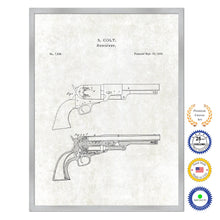 Load image into Gallery viewer, 1850 Gun Revolver Old Patent Art Print on Canvas Custom Framed Vintage Home Decor Wall Decoration Great for Gifts