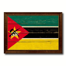 Load image into Gallery viewer, Mozambiqu Country Flag Vintage Canvas Print with Brown Picture Frame Home Decor Gifts Wall Art Decoration Artwork