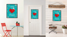 Load image into Gallery viewer, Life Is Better At The Lake Saying Canvas Print, Black Picture Frame Home Decor Wall Art Gifts