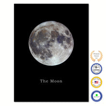 Load image into Gallery viewer, Moon Print on Canvas Planets of Solar System Black Custom Framed Art Home Decor Wall Office Decoration