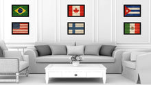 Load image into Gallery viewer, Finland Country Flag Texture Canvas Print with Black Picture Frame Home Decor Wall Art Decoration Collection Gift Ideas