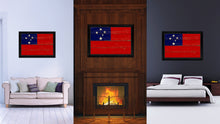 Load image into Gallery viewer, Western Samoa Country Flag Vintage Canvas Print with Black Picture Frame Home Decor Gifts Wall Art Decoration Artwork
