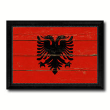 Load image into Gallery viewer, Albania Country Flag Vintage Canvas Print with Black Picture Frame Home Decor Gifts Wall Art Decoration Artwork