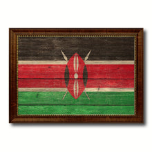 Load image into Gallery viewer, Kenya Country Flag Texture Canvas Print with Brown Custom Picture Frame Home Decor Gift Ideas Wall Art Decoration