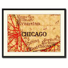 Load image into Gallery viewer, Chicago Illinois Vintage Antique Map Wall Art Home Decor Gift Ideas Canvas Print Custom Picture Frame